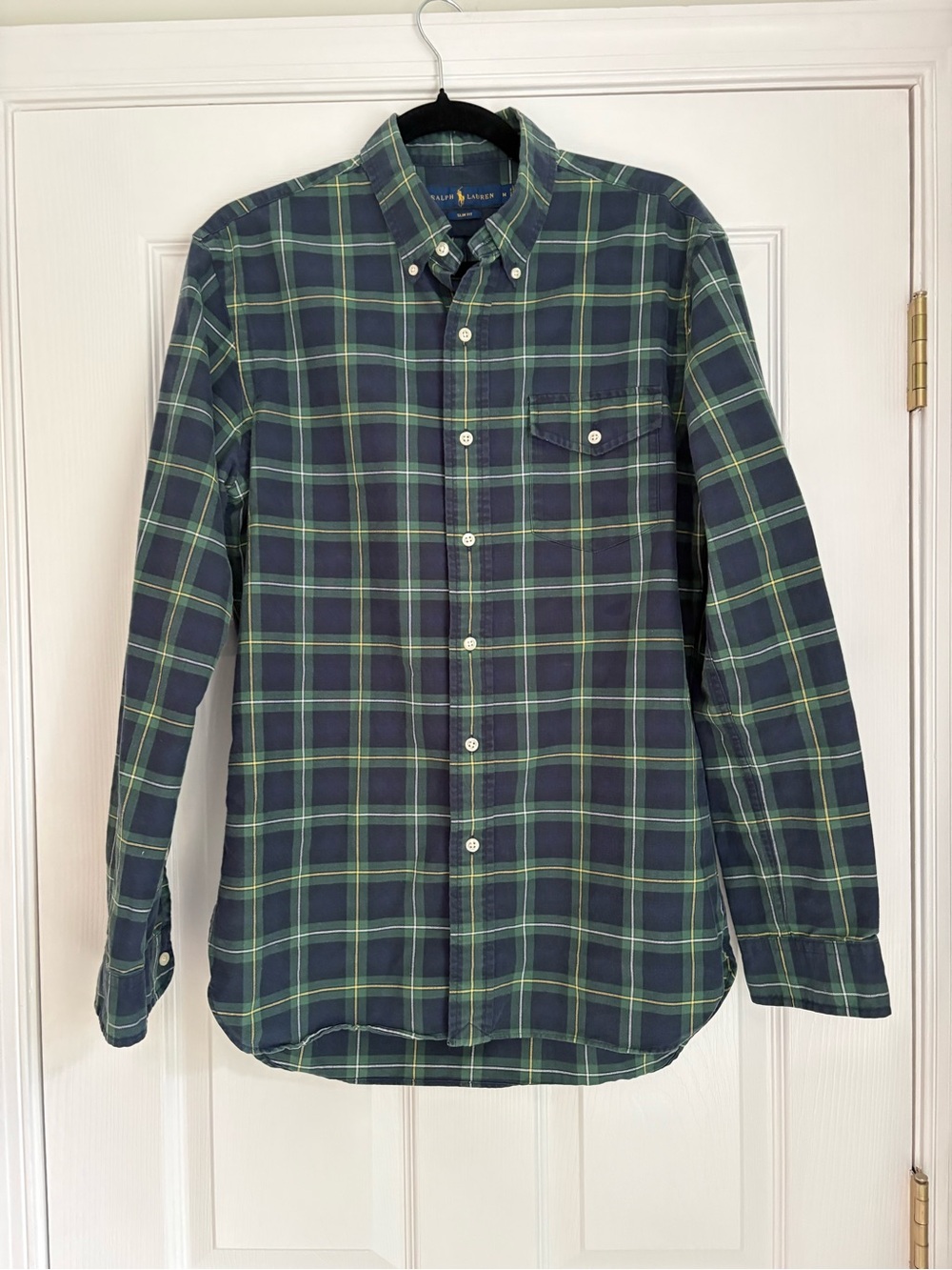 Ralph Lauren Green and Navy Plaid Button-Down Shirt